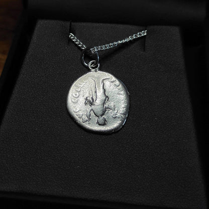 Marcus Aurelius Silver Denarius pendant and chain, ancient Roman coin necklace - VPUKcoins