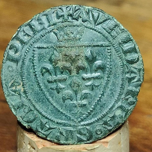 Medieval French Jetton, Shield type token, 600 years old - VPUKcoins