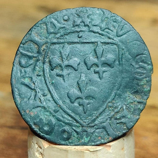 Medieval French Jetton, Shield type token, 600 years old - VPUKcoins