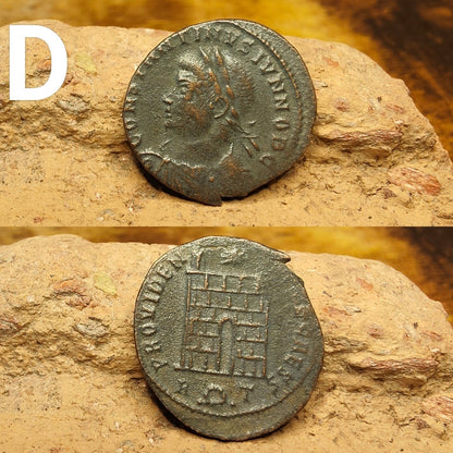 Nice Roman coins with camp gate, 4th century ancient Follis - VPUKcoins
