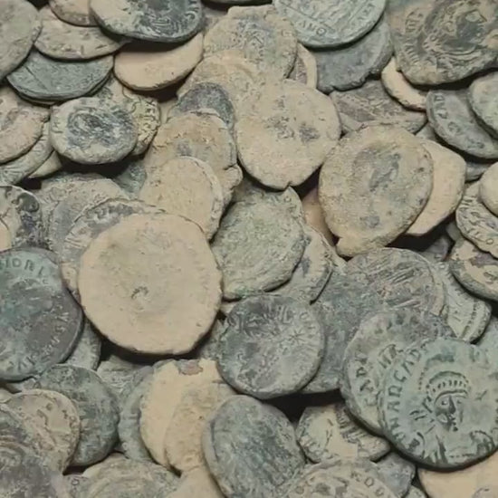 Top grade uncleaned Roman coins, ancient Nummus for restoration