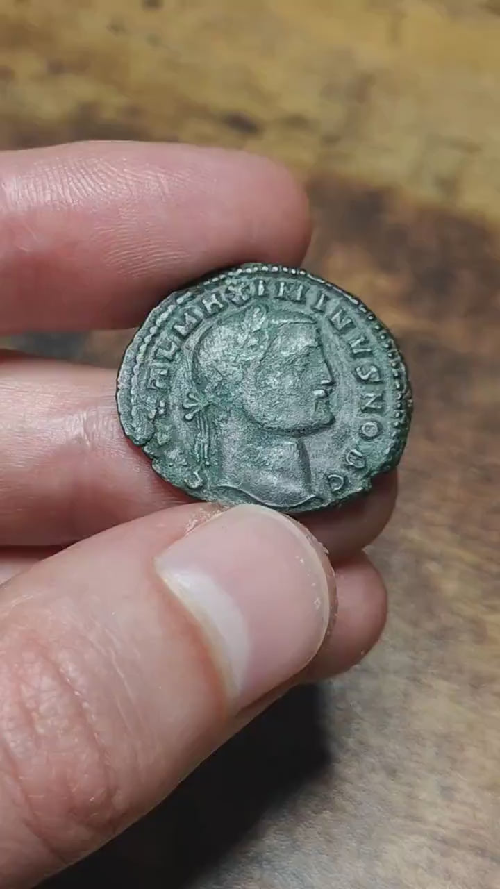 Galerius Maximianus Roman coin with Genius reverse, high grade ancient Follis