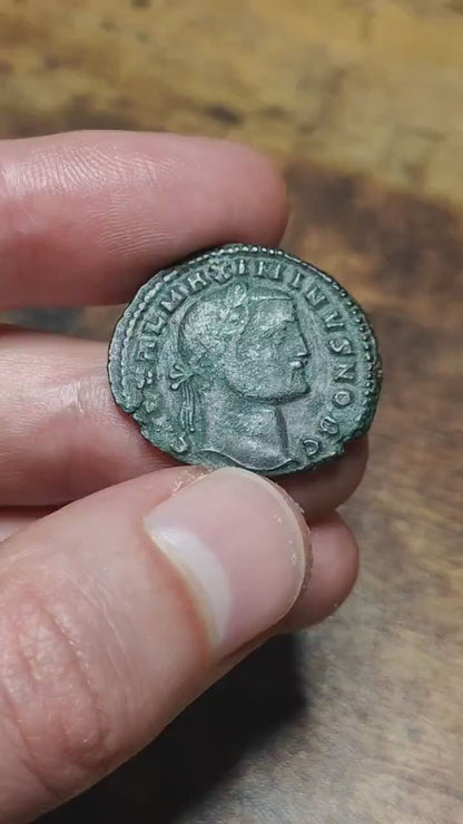 Galerius Maximianus Roman coin with Genius reverse, high grade ancient Follis
