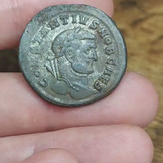 Constantius I  Roman coin with Genius reverse, 295-297AD, 3rd century ancient follis AE1
