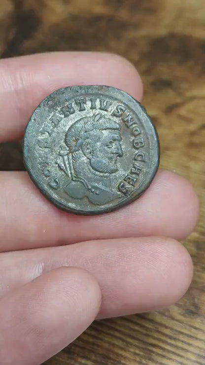 Constantius I  Roman coin with Genius reverse, 295-297AD, 3rd century ancient follis AE1