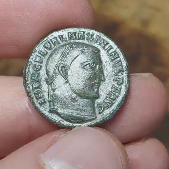 Maximinus II with Jupiter reverse Roman coin, high grade ancient Follis