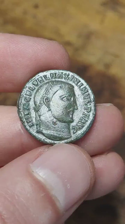 Maximinus II with Jupiter reverse Roman coin, high grade ancient Follis