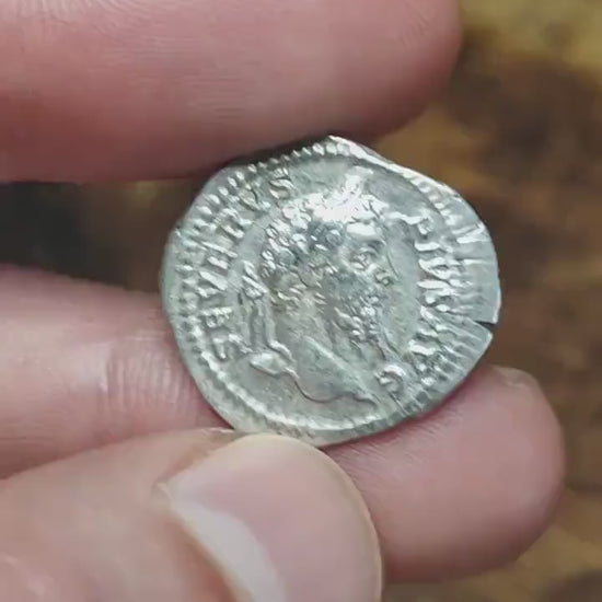Septimius Severus with Victory reverse Silver Denarius, Ancient roman coin