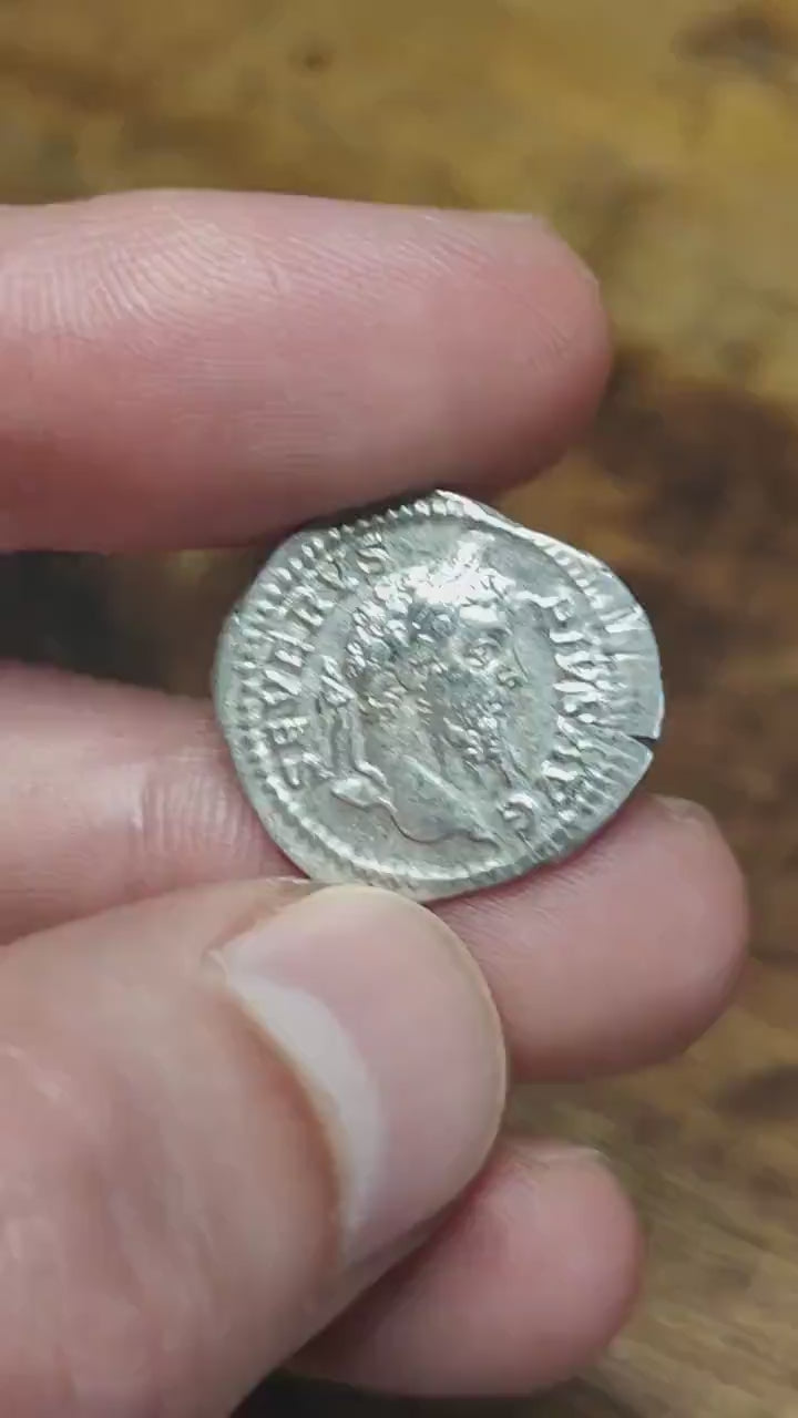 Septimius Severus with Victory reverse Silver Denarius, Ancient roman coin