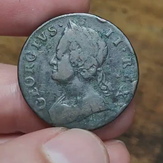 George II half Penny, dated 1746 - Georgian/ US colonial coin