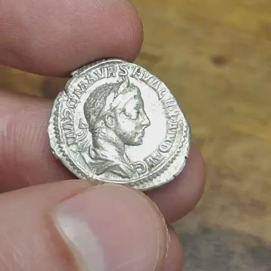 Severus Alexander with Pax reverse Silver Denarius, Ancient roman coin