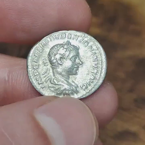 Elagabalus Silver Denarius with Salus reverse, Ancient roman coin