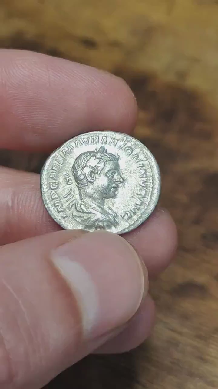 Elagabalus Silver Denarius with Salus reverse, Ancient roman coin