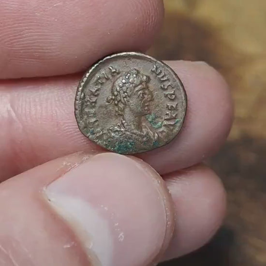 Gratian coin with votive wreath reverse, high grade ancient Roman nummus
