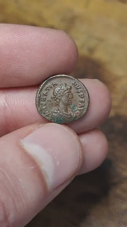 Gratian coin with votive wreath reverse, high grade ancient Roman nummus