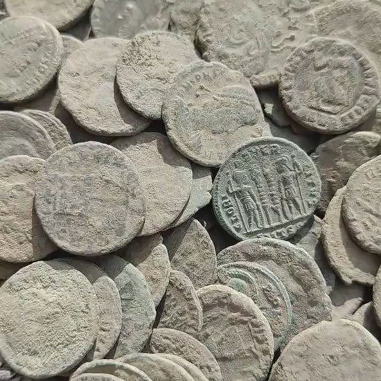 Top grade uncleaned Roman coins, ancient Nummus for restoration