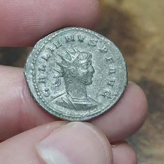 Emperor Gallienus Roman coin, 3rd century ancient Antoninianus, Sol reverse