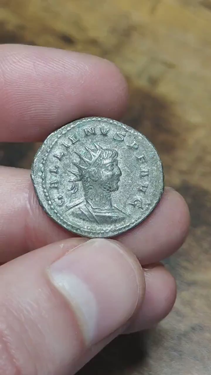 Emperor Gallienus Roman coin, 3rd century ancient Antoninianus, Sol reverse