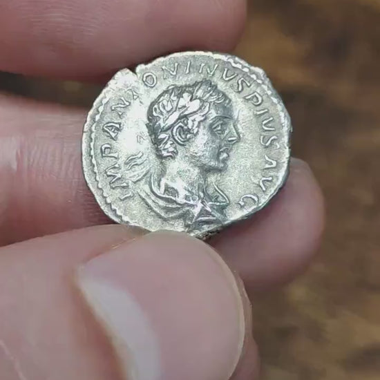 Elagabalus Silver Denarius with Liberalitas reverse, Ancient roman coin