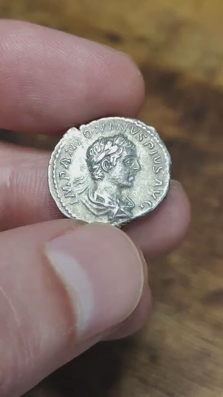 Elagabalus Silver Denarius with Liberalitas reverse, Ancient roman coin