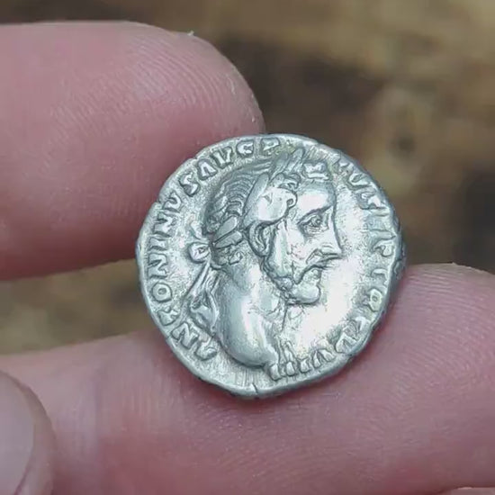 Antoninus Pius Silver Denarius with Vesta reverse, Ancient roman coin