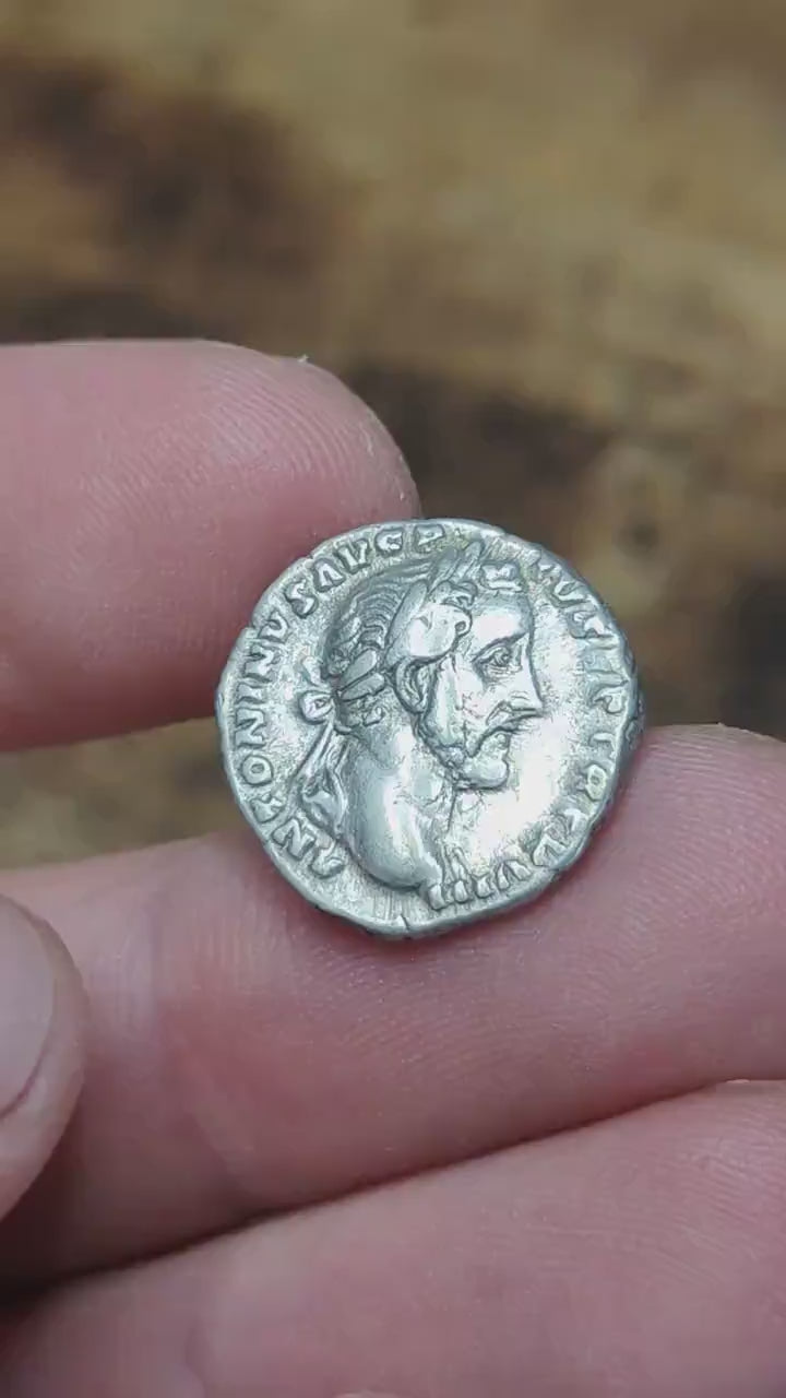 Antoninus Pius Silver Denarius with Vesta reverse, Ancient roman coin