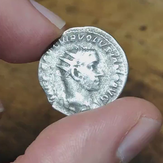 Volusian Roman Antoninianus, Pietas reverse, ancient double denarius coin
