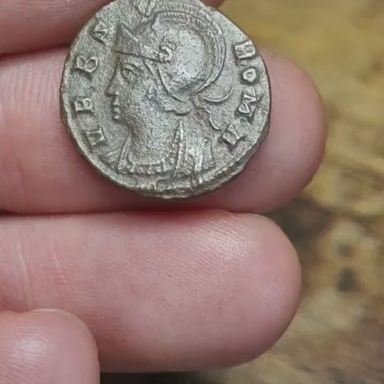 Roman commemorative coin with She Wolf reverse, ancient  Nummus
