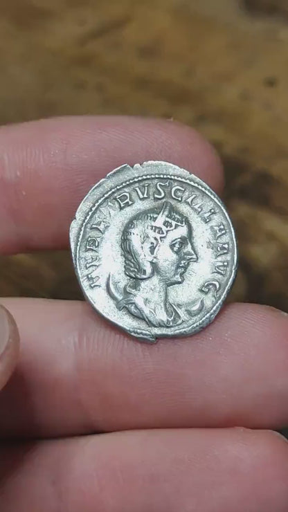 Herennia Etruscilla Roman Antoninianus, Juno reverse, ancient double denarius coin