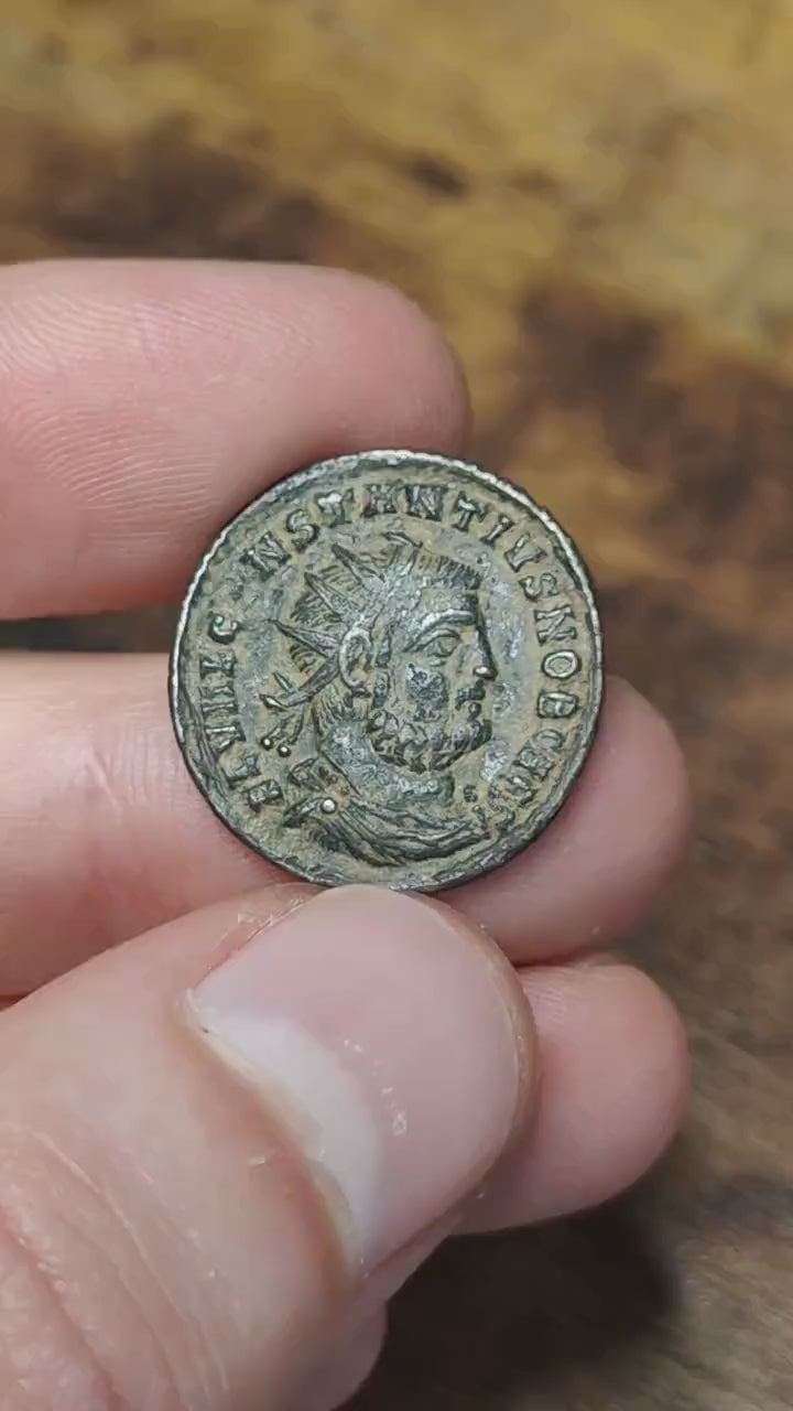 Constantius I  Antoninianus with Jupiter reverse, 3rd century ancient Roman coin