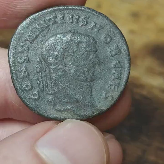 Constantius I  Roman coin with god Genius reverse, 3rd century ancient follis AE1