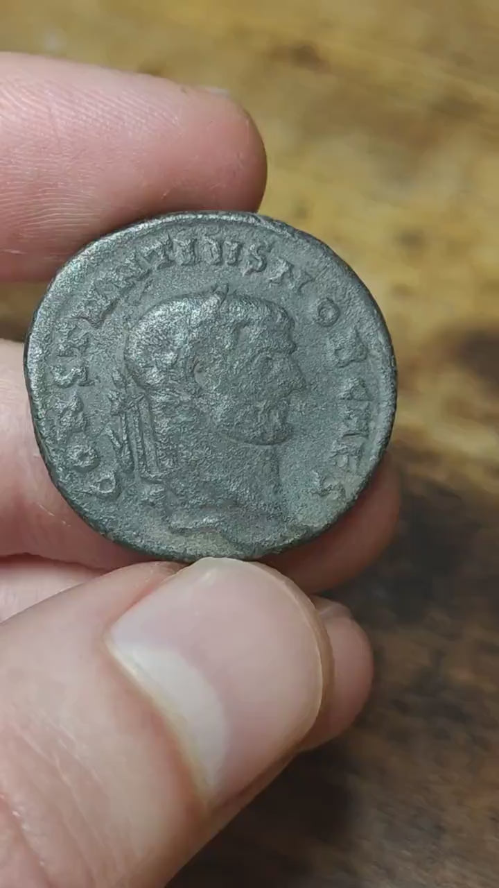 Constantius I  Roman coin with god Genius reverse, 3rd century ancient follis AE1