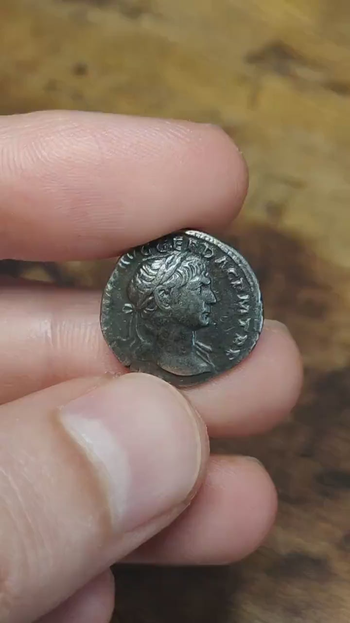 Trajan Silver Denarius with Felicitas reverse, Ancient roman coin
