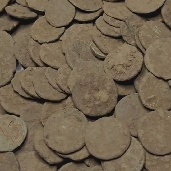 Quality uncleaned Roman coins, ancient Nummus for restoration