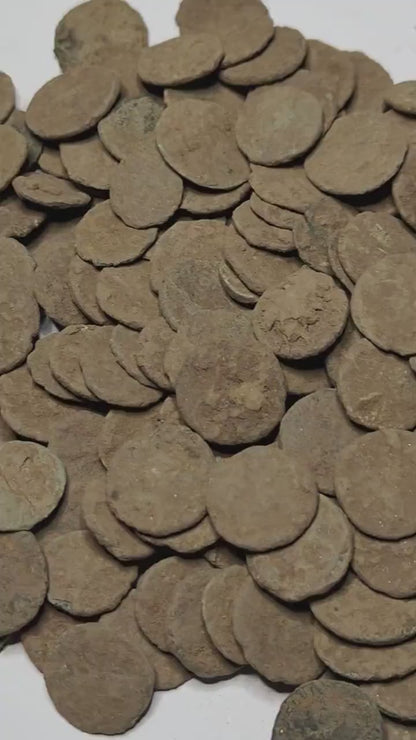 Quality uncleaned Roman coins, ancient Nummus for restoration