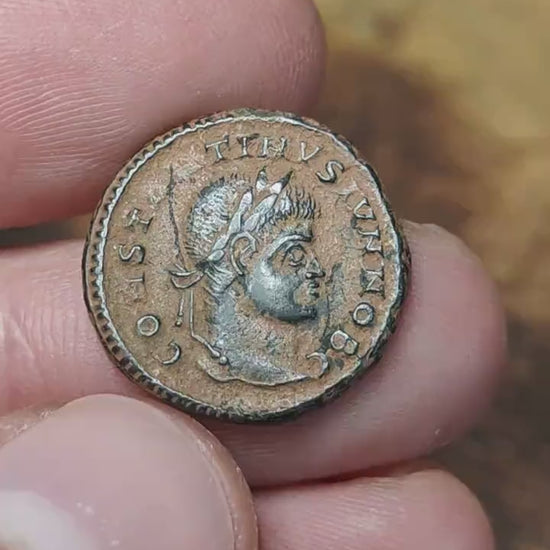 Constantine II coin  with votive reverse, high grade ancient roman Nummus