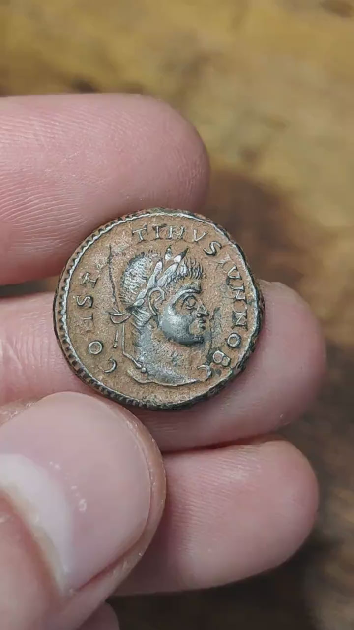 Constantine II coin  with votive reverse, high grade ancient roman Nummus
