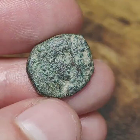Nabatean jugate, Rabbel II and crossed cornucopia, Ancient Greek coin 70-106 AD