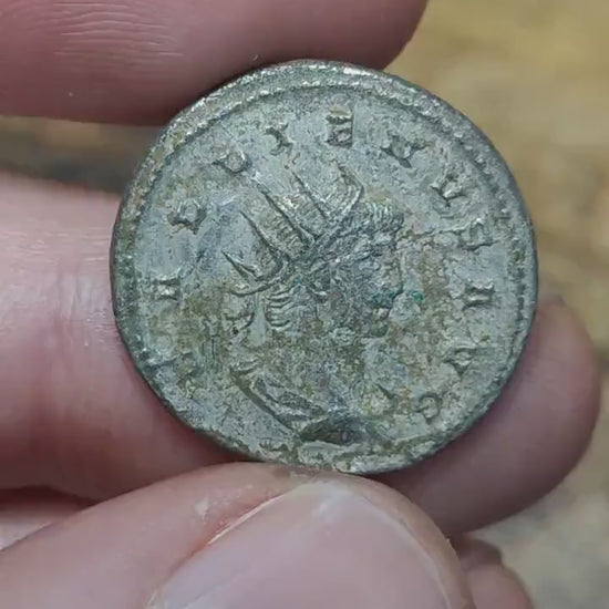 Emperor Gallienus Roman coin, 3rd century ancient Antoninianus, Virtus reverse
