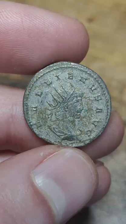 Emperor Gallienus Roman coin, 3rd century ancient Antoninianus, Virtus reverse