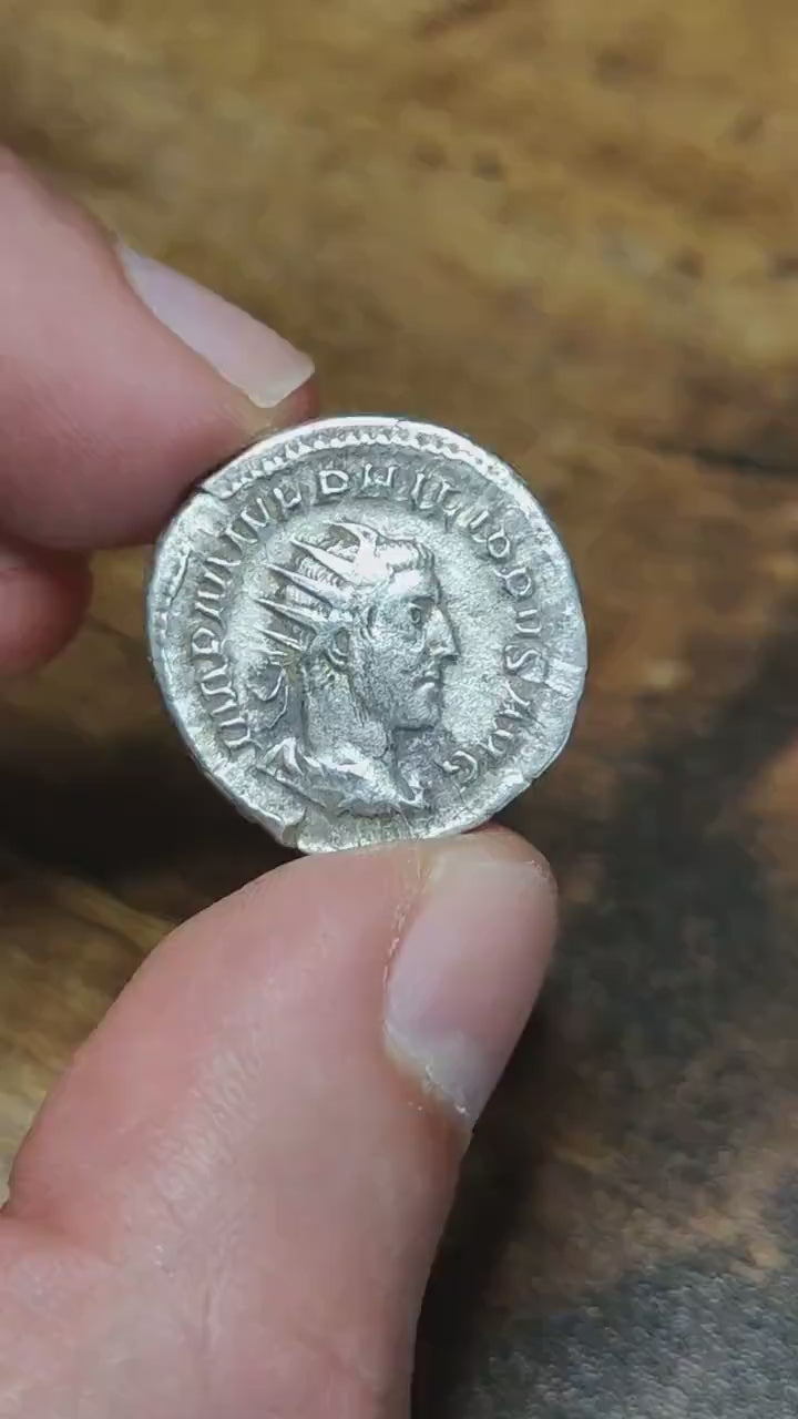 Philip I Roman Antoninianus, Annona reverse, ancient double denarius coin