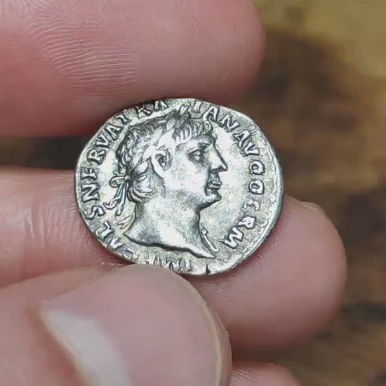 Trajan Silver Denarius with Victory reverse, Ancient roman coin