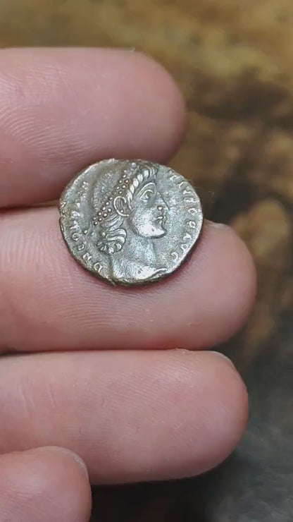 Constantius II Roman coin with votive wreath reverse, high grade ancient Nummus