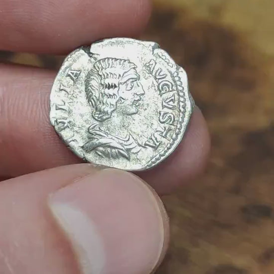 Julia Dommna Silver Denarius with Hilaritas reverse, Ancient roman coin