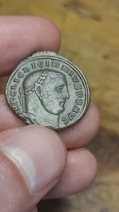 Licinius I Roman coin with Genius reverse, high grade ancient Follis