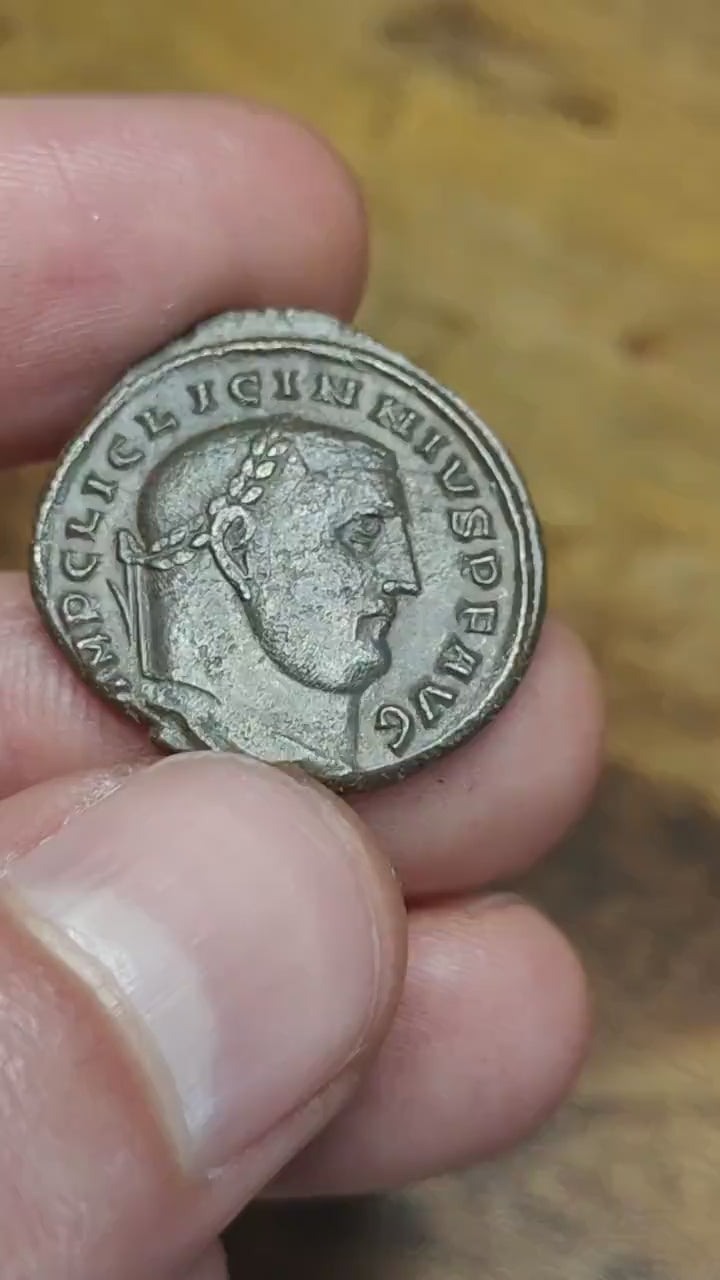 Licinius I Roman coin with Genius reverse, high grade ancient Follis