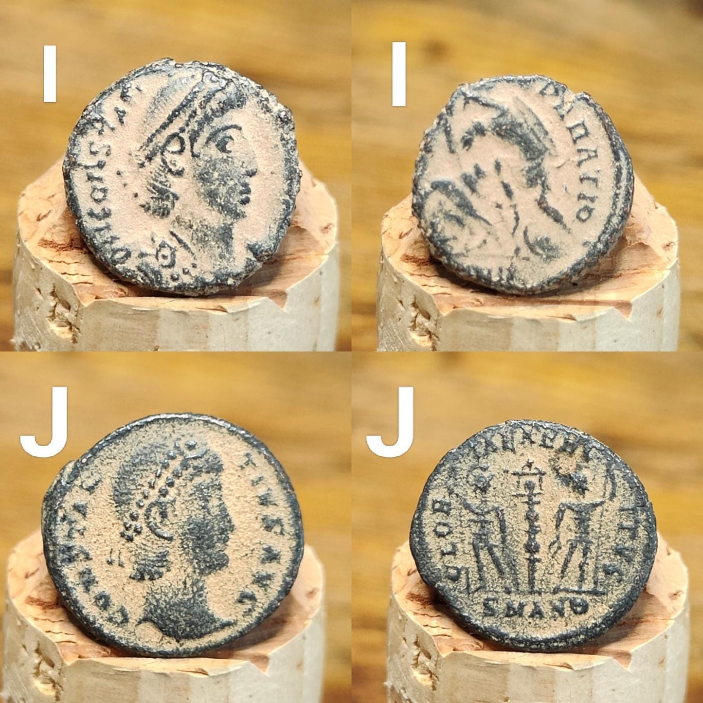 Roman coins with Desert patina , 4th century ancient nummus AE3 - VPUKcoins
