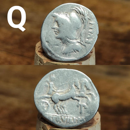 Roman Republic Silver Denarii featuring Roma and Gods/ Goddesses, 2100 years old! - VPUKcoins