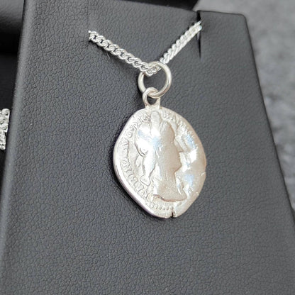Sabina Silver Denarius pendant and chain, ancient necklace - VPUKcoins