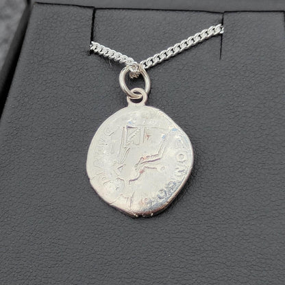 Sabina Silver Denarius pendant and chain, ancient necklace - VPUKcoins